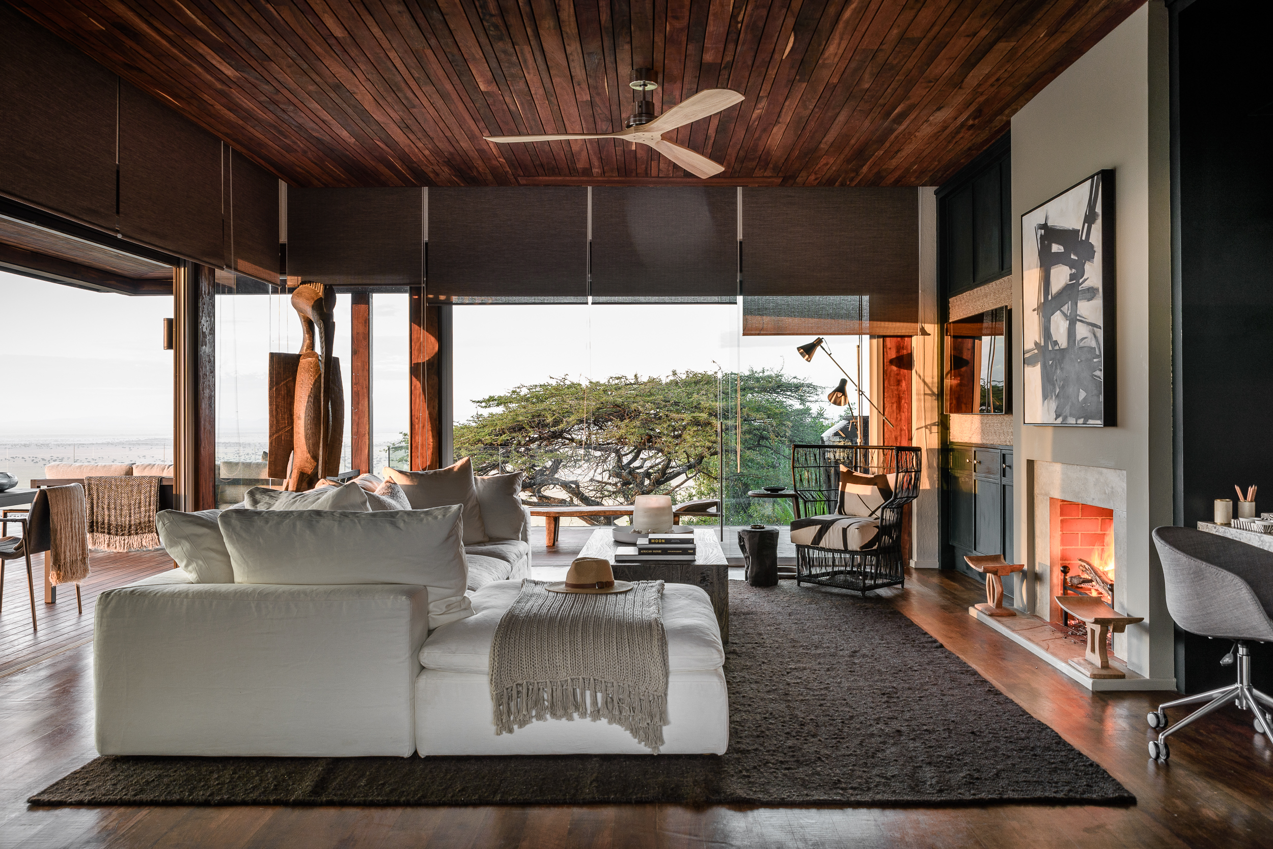 Singita Sasakwa Lodge lounge area