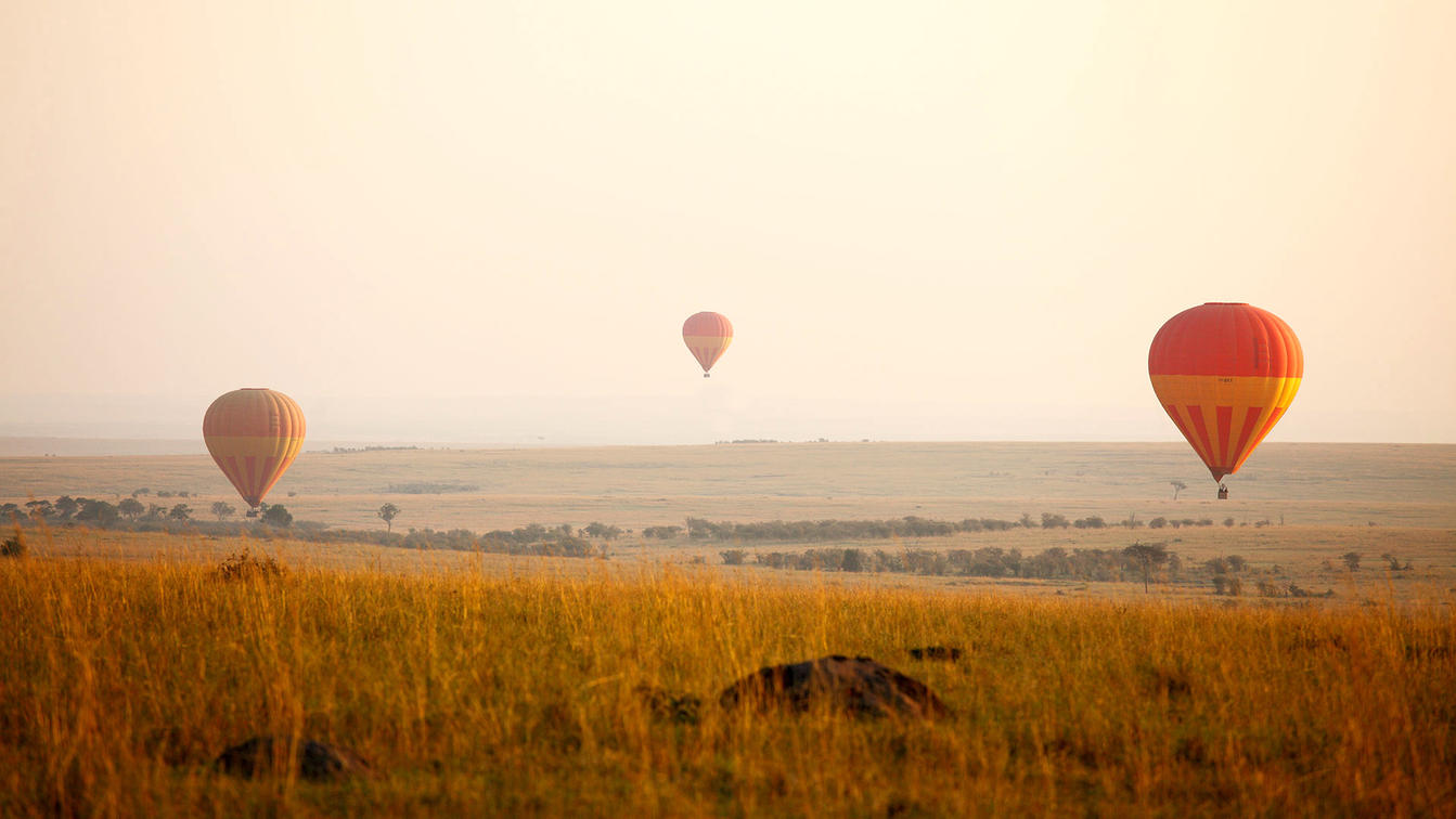 Hot air balloons over the Masai Mara
